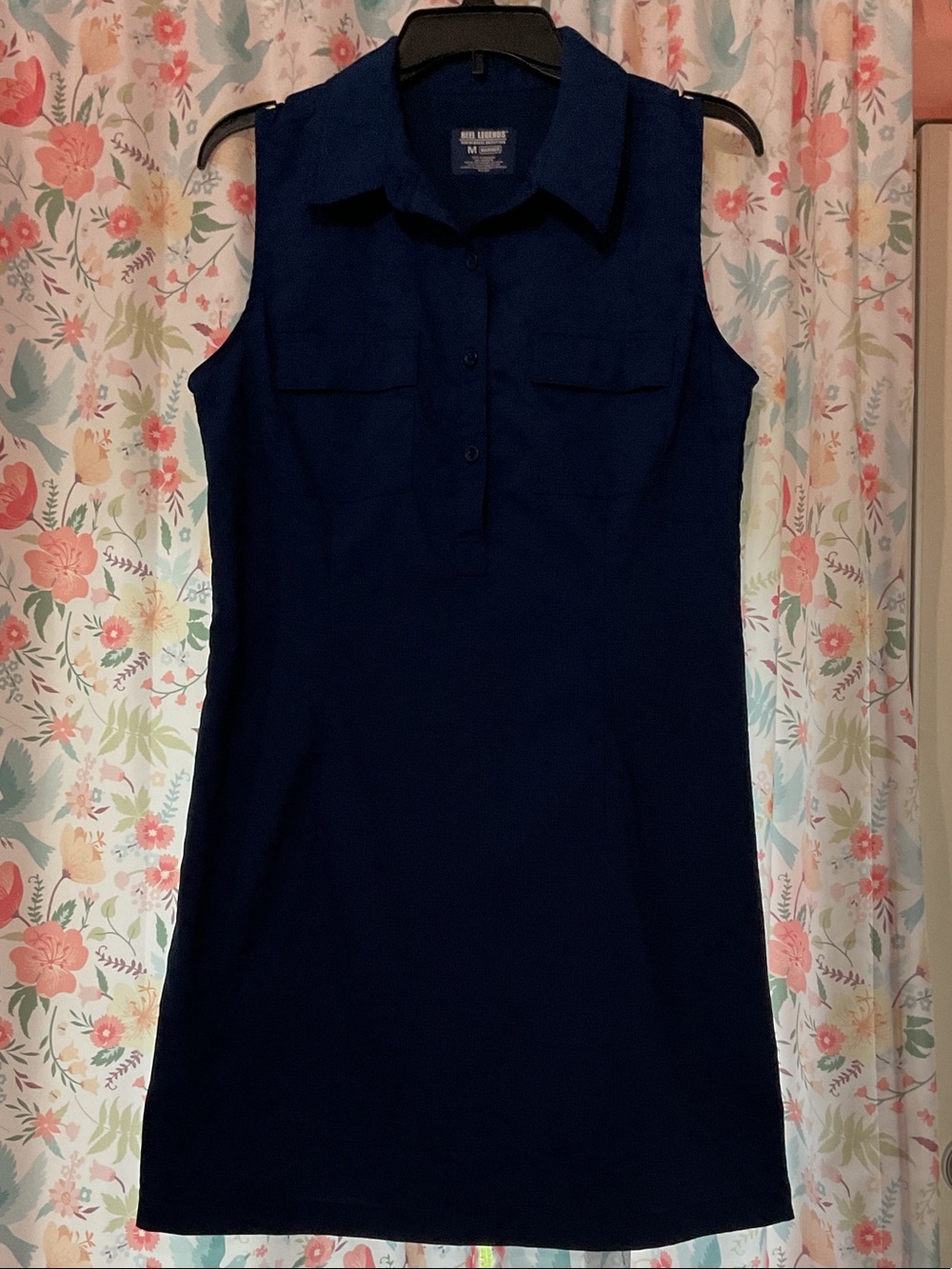 Reel Legends Navy Sleeveless Collared Shift Dress